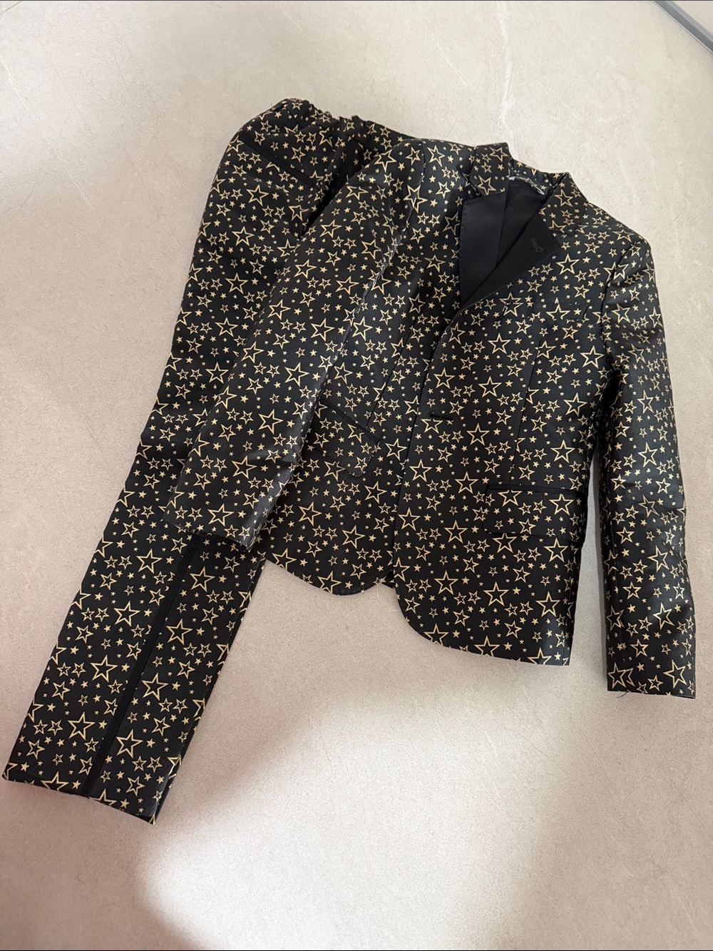 Dolce & Gabbana Black Blazer with Gold Star Print kids